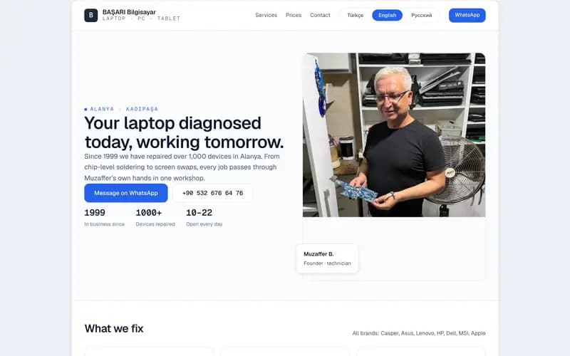 Laptop Repair Alanya website preview